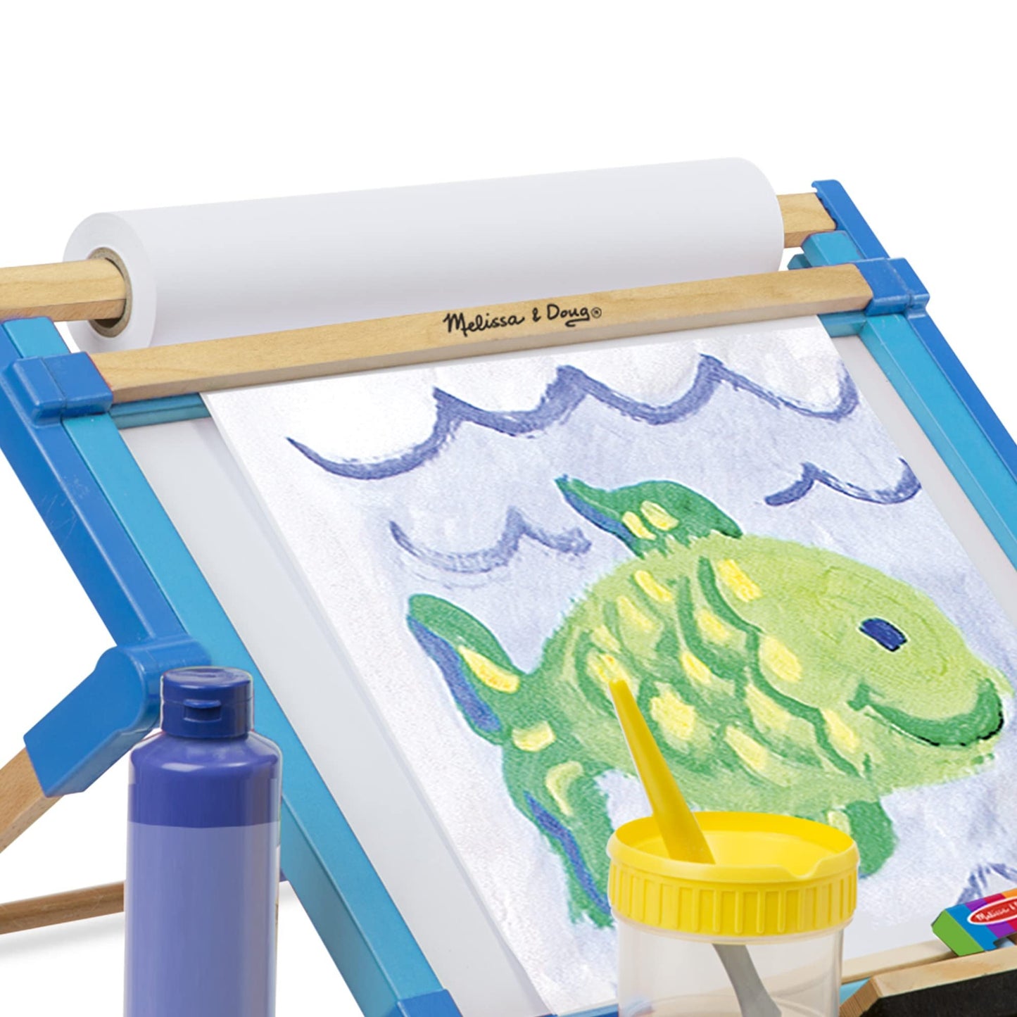Melissa & Doug Double-Sided Magnetic Tabletop Art Easel - Dry-Erase Board and Chalkboard
