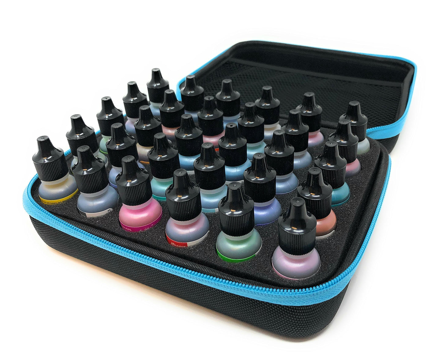 30x Tim Holtz Alcohol Ink .5oz Bottles (Assorted Colors), Pixiss Alcohol Ink Storage Carrying Case Organizer, Stores 30x 0.5-Ounce Bottles of Alcohol Ink, Stickles, Glossy Accents or Reinkers, Travel