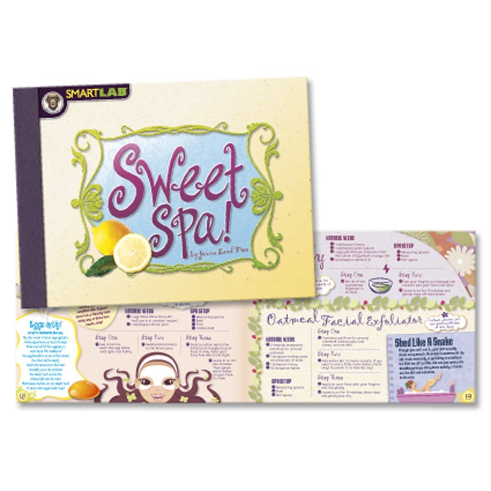 SmartLab Toys All Natural Spa Lab - 22Piece - 30 Soothing Spa Recipes - Includes 4 Bath Bomb Molds & 2 Lip Balm Pots