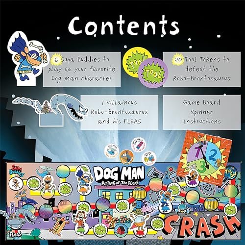 University Games, Dog Man Board Game Attack of The Fleas, Based On The Popular Dog Man Book Series by DAV Pilkey