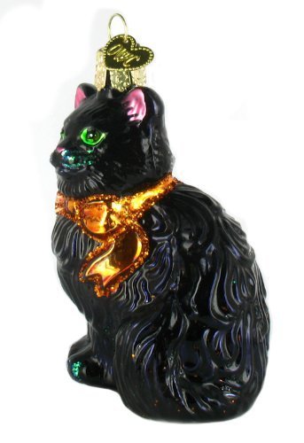 Old World Christmas Halloween Kitty Glass Blown Ornament for Christmas Tree