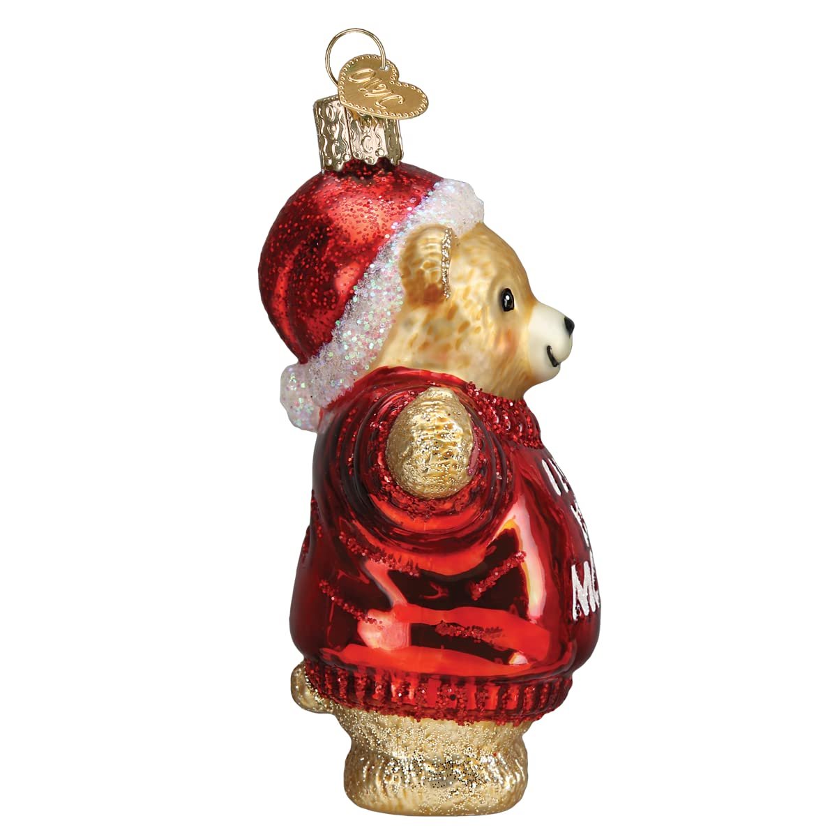 Old World Christmas I Love You More Bear Glass Blown Ornament for Christmas Tree