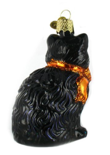 Old World Christmas Halloween Kitty Glass Blown Ornament for Christmas Tree