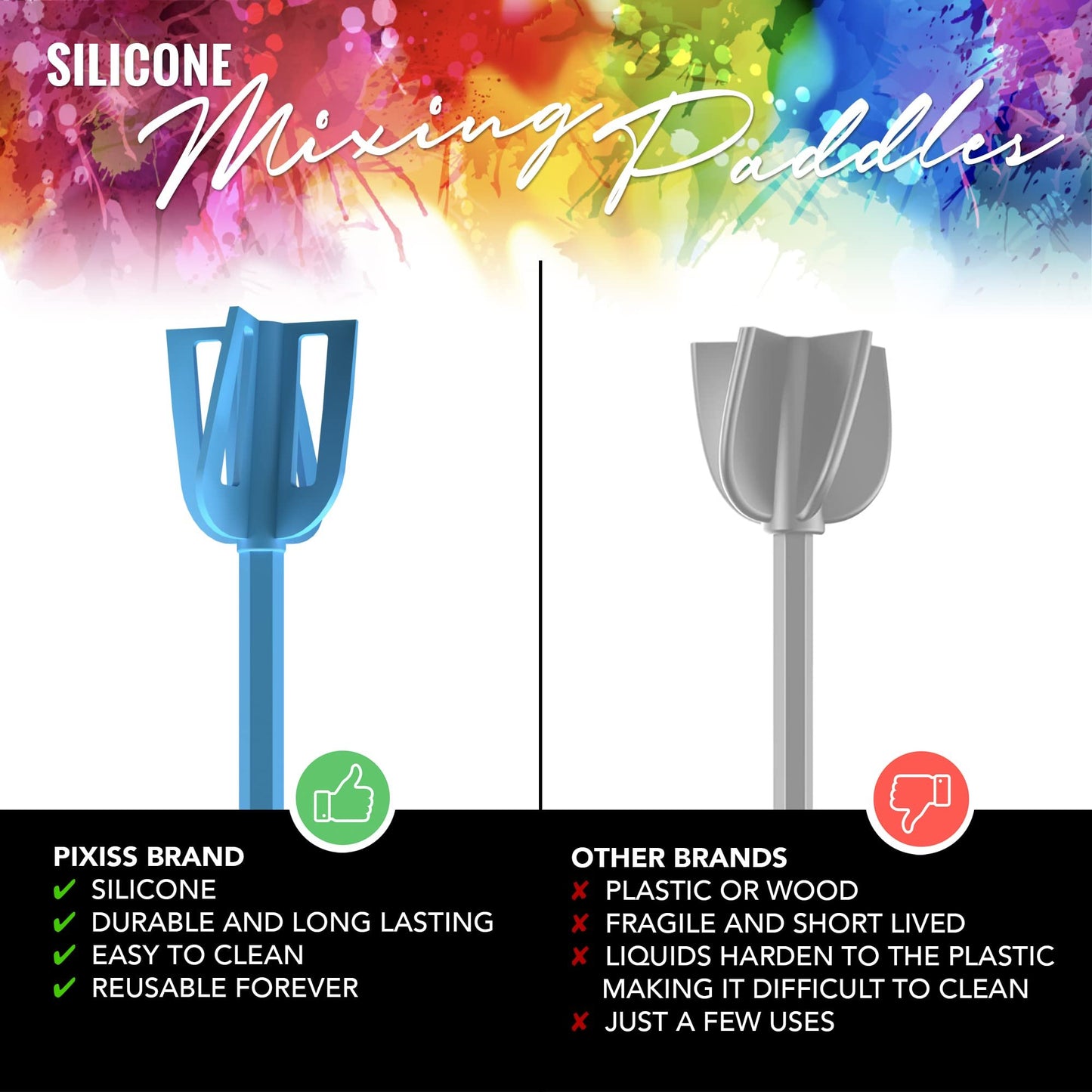 PIXISS Multi-Purpose Mixing Paddles Silicone
