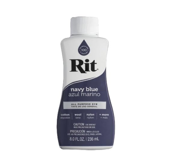 Rit All Purpose Liquid Fabric Dye Bundle (4 Pack) , 2 - Black 8oz Dye + 2 - Navy Blue 8oz Dye