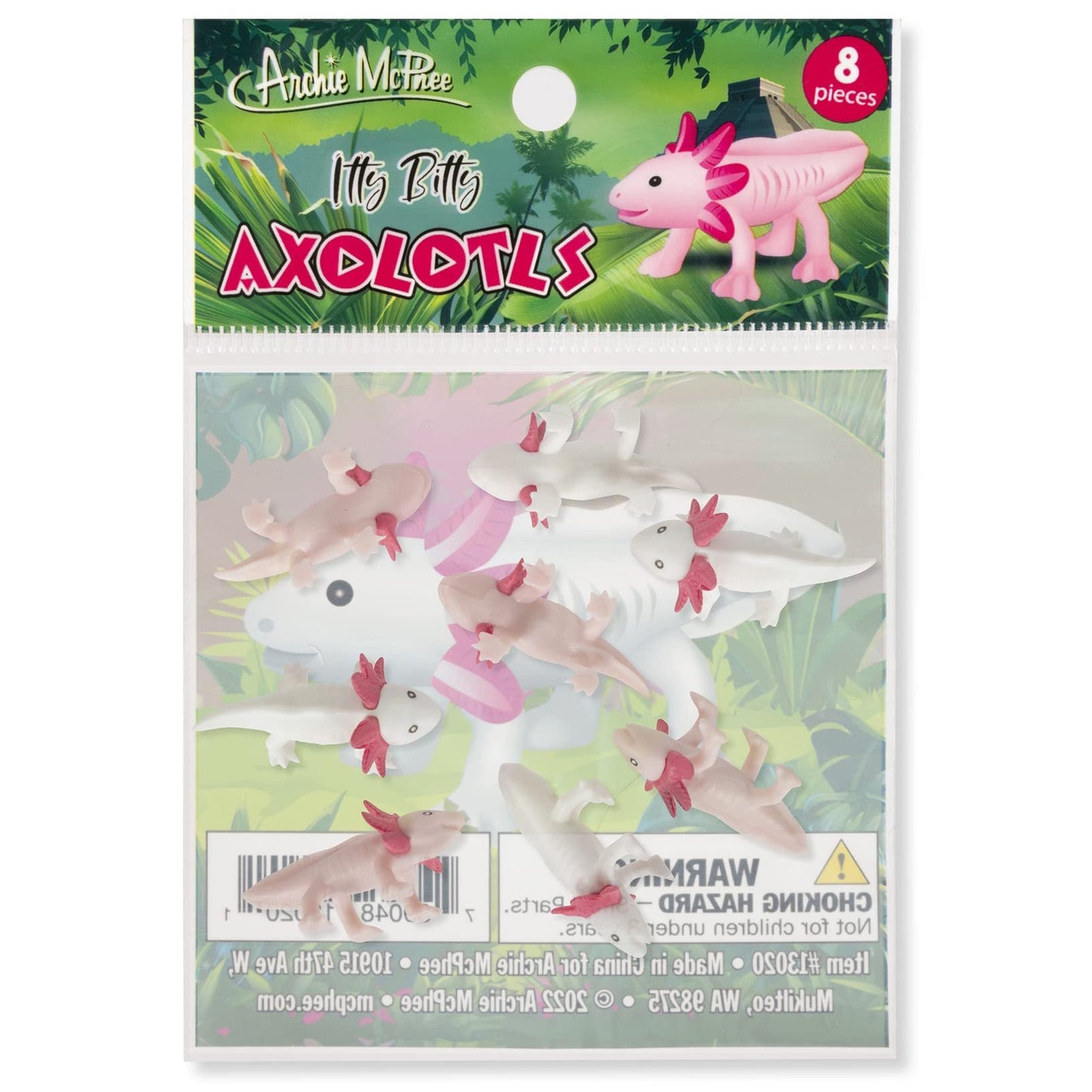 Accoutrements Archie McPhee Itty Bitty Axolotls 8 Pack