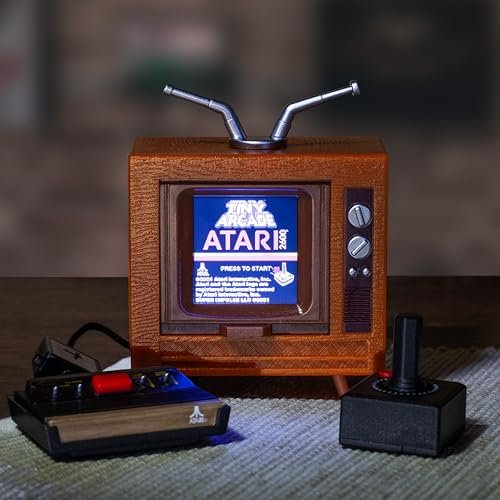 Tiny Arcade Atari 2600 3.5" Mini Retro Game - Playable Console & TV w/ Real Gameplay & Sound-10 Classic Video Games: Pac-Man, Breakout, &More(Ages 8+)