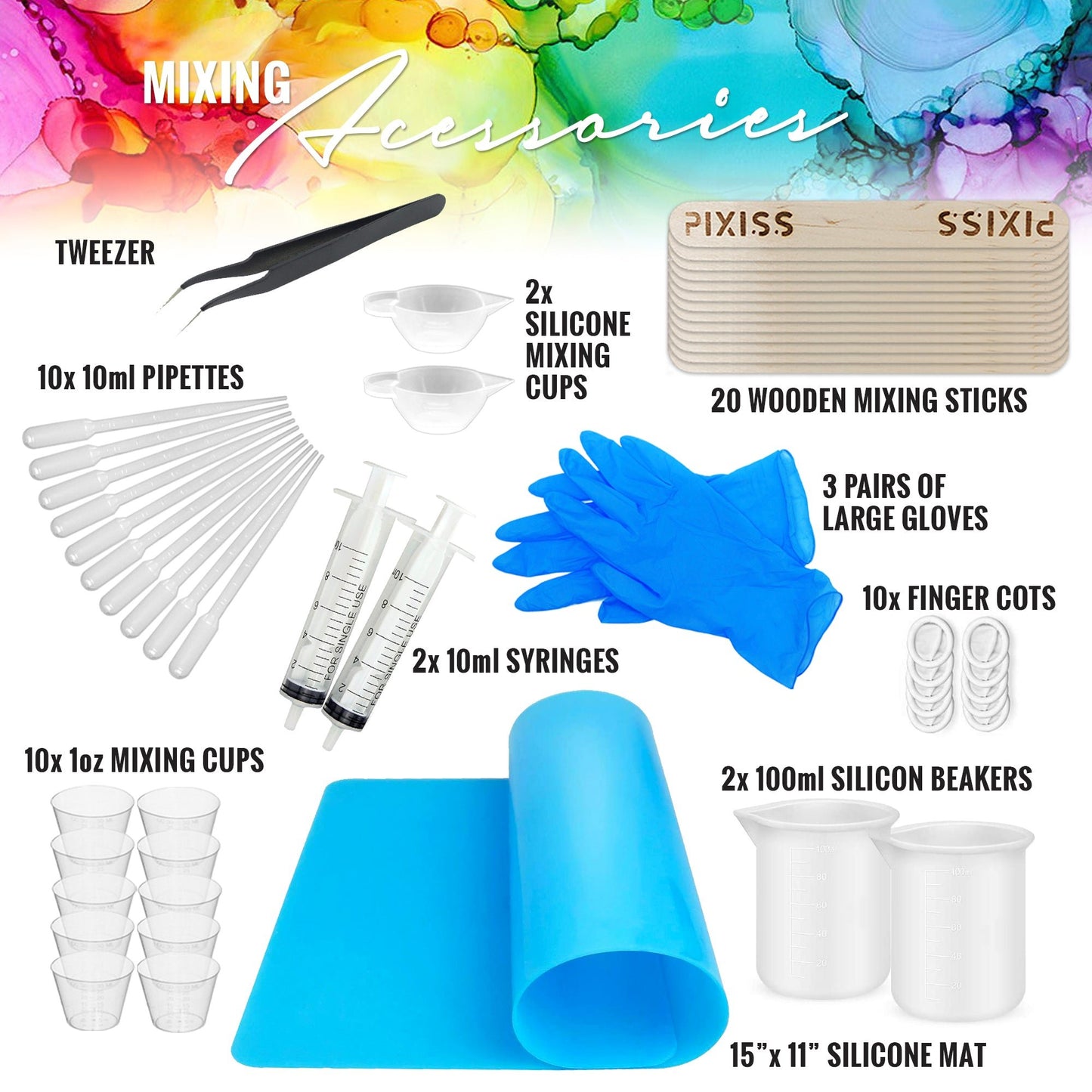 PIXISS Diamond Resin Starter Kit - 17oz. Epoxy Resin & Accessories