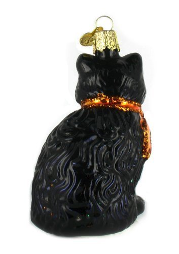 Old World Christmas Halloween Kitty Glass Blown Ornament for Christmas Tree