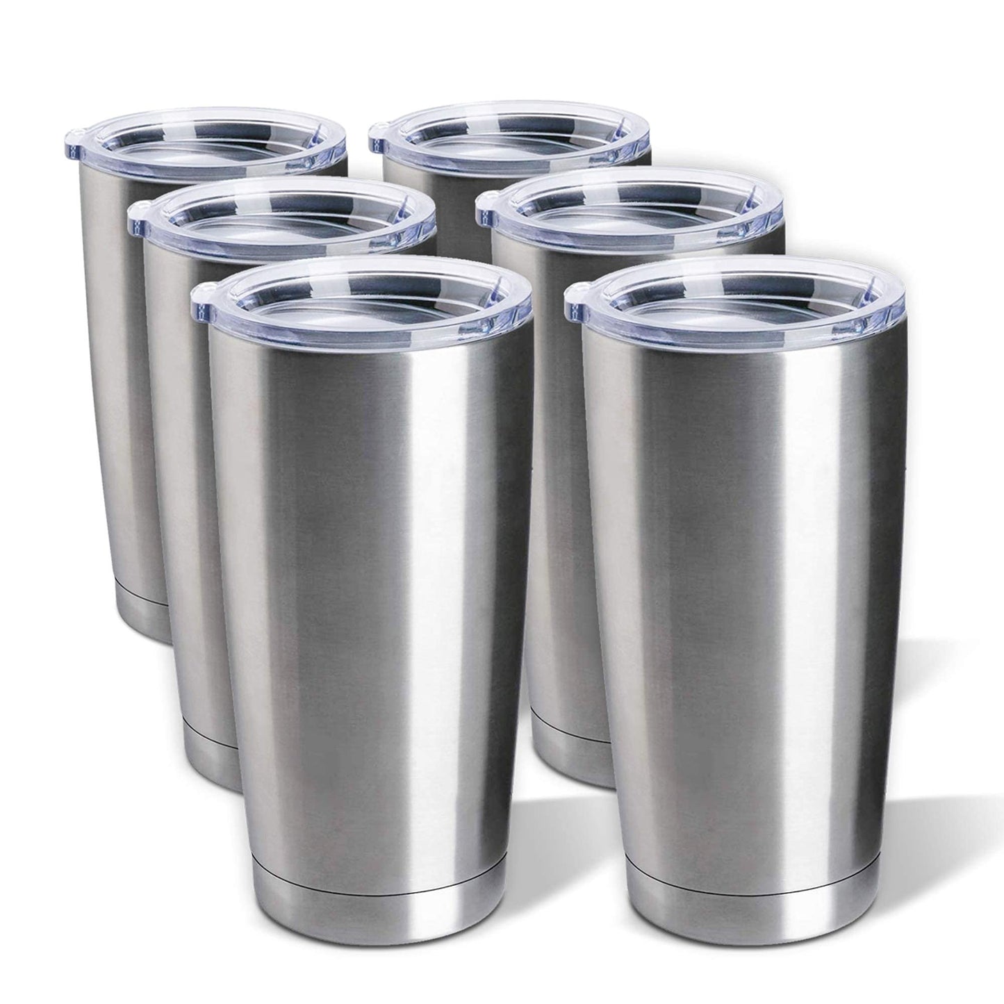 Pixiss Double Wall Tumbler Cups Bulk (25 pack) - 20 oz Stainless Steel Hot and Cold Tumblers - 25 Reusable Cups With Lids for Stainless Steel Tumbler Cups, Tumbler Painting, Glitter, Vinyl and More