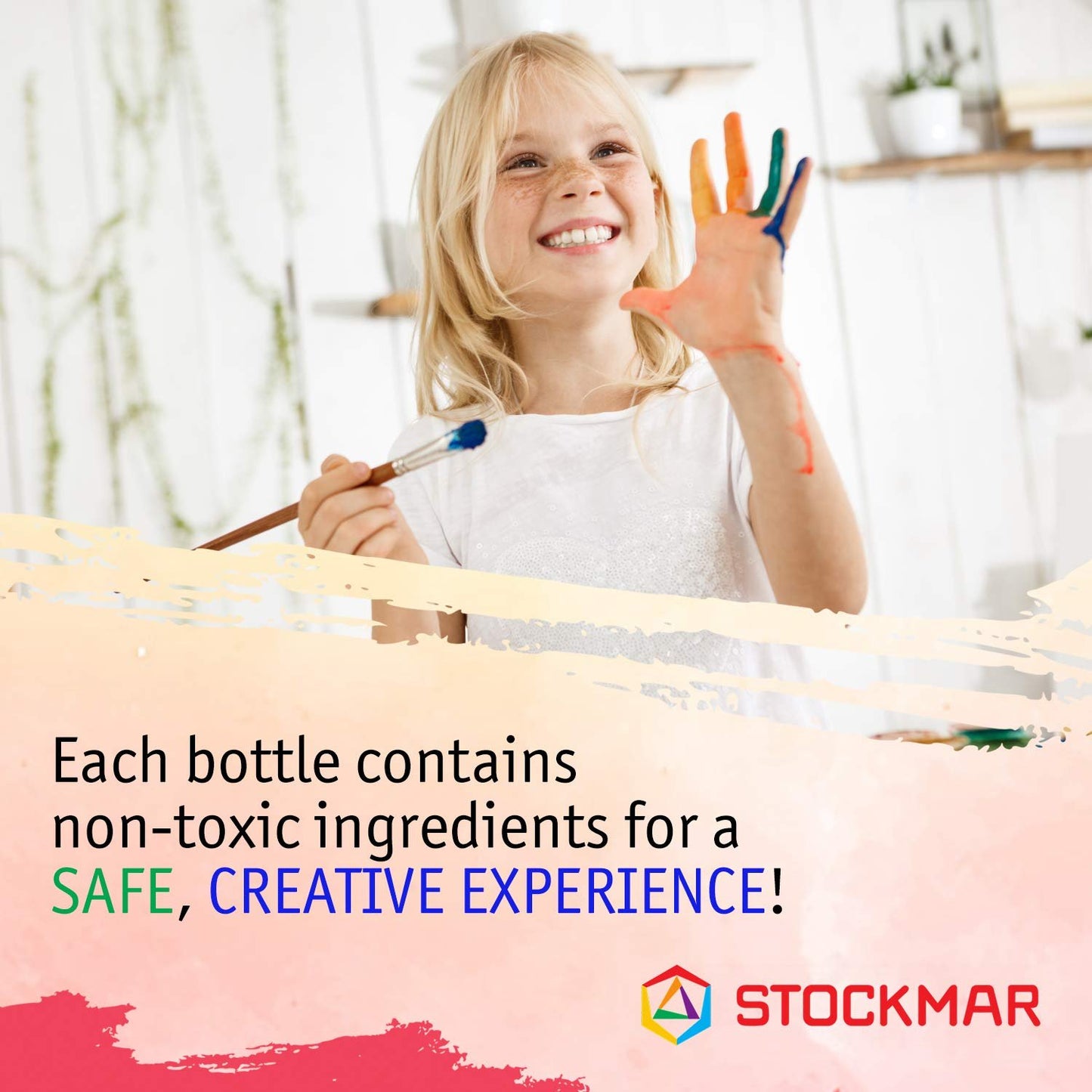 Stockmar Watercolor Paint Set - Includes Carmine Red, Lemon Yellow, Ultramarine Blue- Washable Paint for Kids, Students, & Artists (3 Bottles, 20 mL)