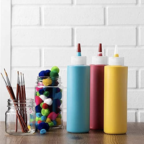Pixiss Tie Dye Squeeze Bottles (8-Ounce) 6-Pack and Funnel For Creative Tie Dying Accessory Kit