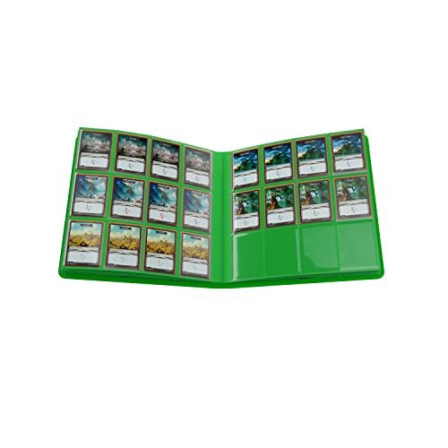 Casual Album 24-Pocket | Organize Standard and Japanese Size Collectible Cards | Premium Card Game Protector | Holds up to 480 Cards |Ideal for Playset Collections | Green Color | Made by Gamegenic