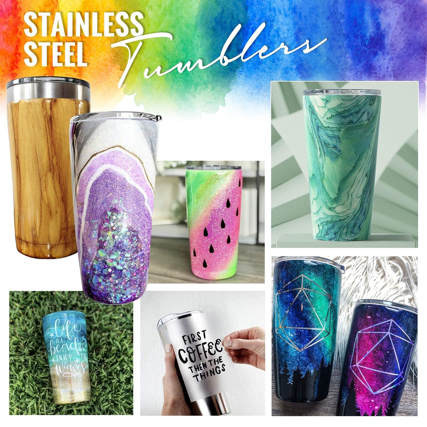 Pixiss Double Wall Tumbler Cups Bulk (25 pack) - 20 oz Stainless Steel Hot and Cold Tumblers - 25 Reusable Cups With Lids for Stainless Steel Tumbler Cups, Tumbler Painting, Glitter, Vinyl and More