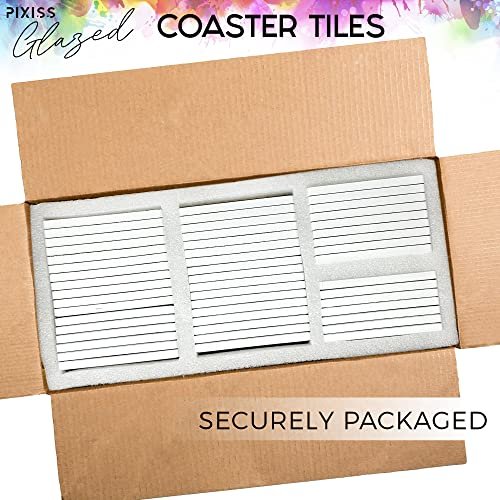 PIXISS Glazed Round Ceramic Coaster/Tiles with Cork Backing - 100PC