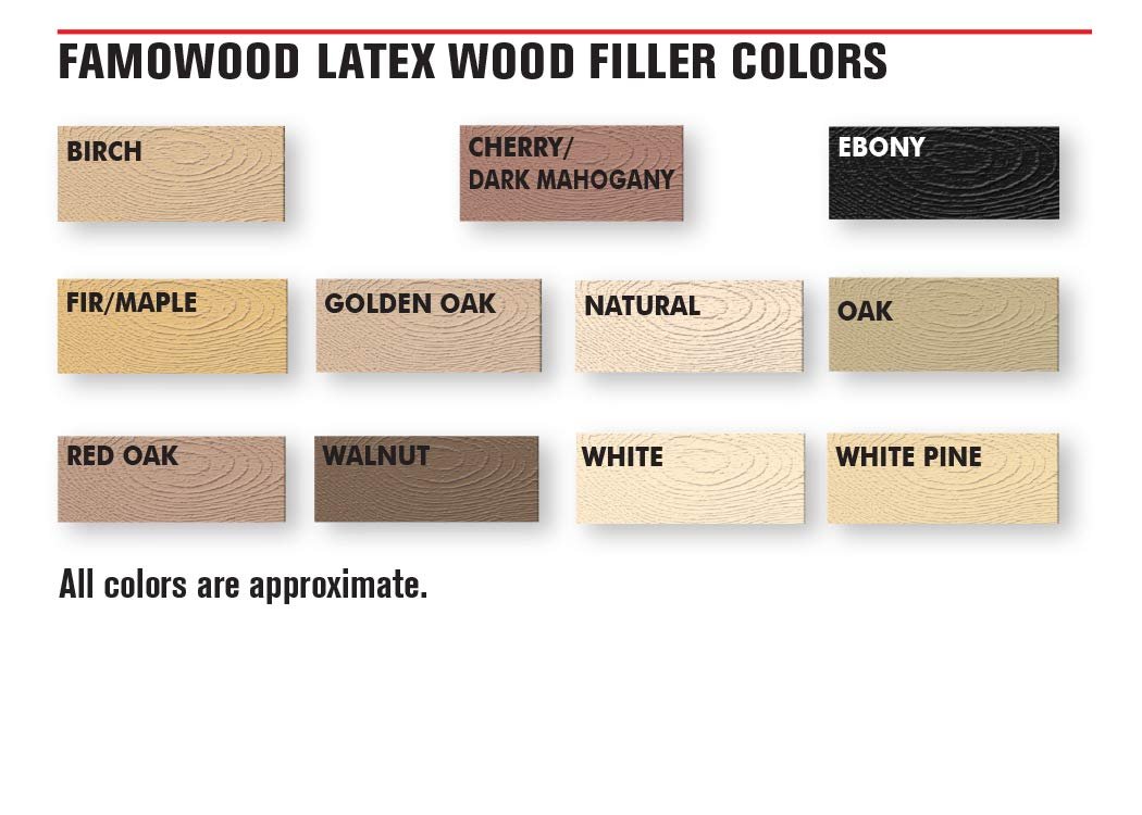 FamoWood 40022112 Latex Wood Filler - Pint, Cherry/Dark Mahogany