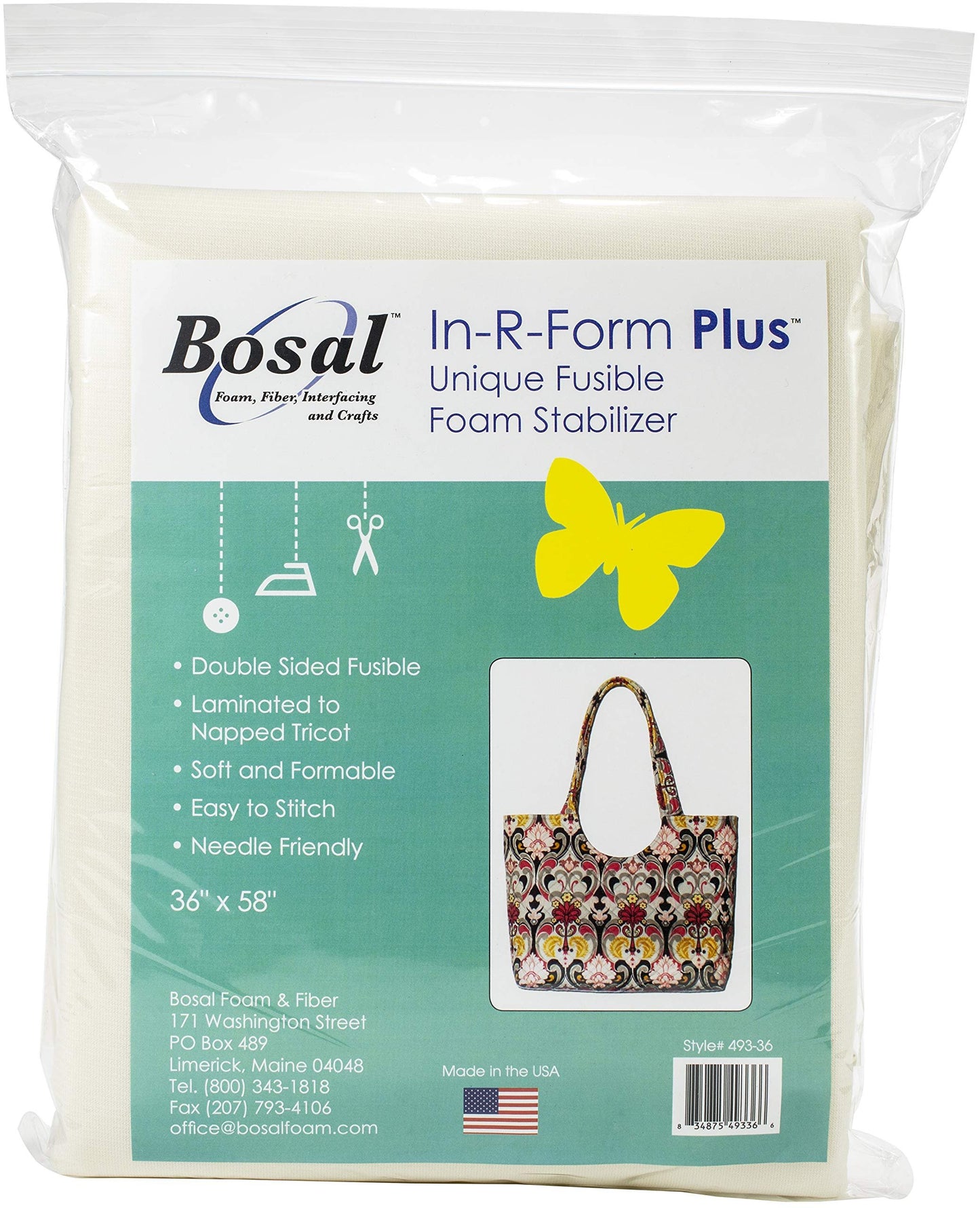 Fun Express Bosal in-R-Form Plus Unique Fusible Foam Stabilizer-36 x 58" |Pack of 1 Stabilizer, 36" x 58", White