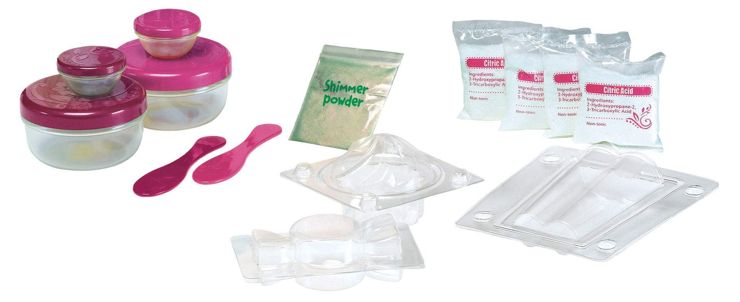 SmartLab Toys All Natural Spa Lab - 22Piece - 30 Soothing Spa Recipes - Includes 4 Bath Bomb Molds & 2 Lip Balm Pots