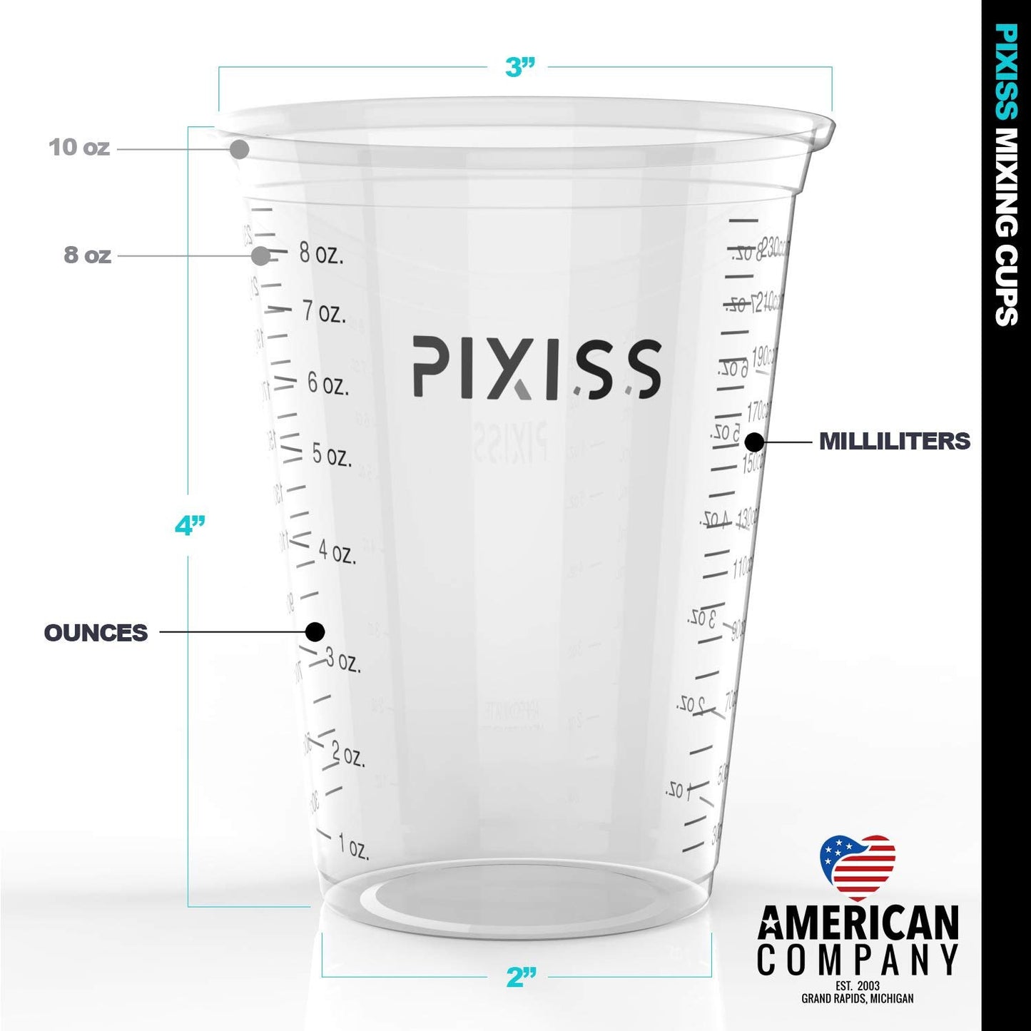 Amazing Clear Cast Resin Epoxy by Alumilite (16-Ounce), 20x Disposable Plastic Resin Mixing Cups, Pixiss Mixing Sticks Bundle