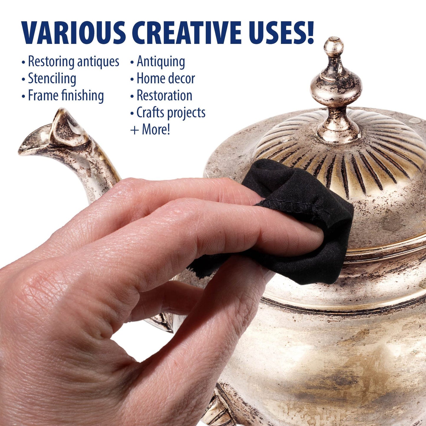 AMACO Rub n Buff Wax Metallic Finish Grey Kit - Ebony Silver Leaf and Pewter 15ml Tubes - Versatile Gilding Wax for Finishing Furniture Antiquing and Restoration - 3 Rub and Buff Colors