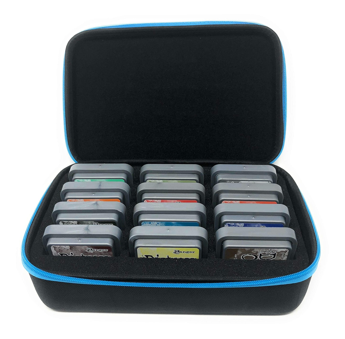 Pixiss Ink Pad Storage Carrying Case Organizer, Stores 12x 3-inch Ink Pads, Oxide Ink Storage, Reinkers, Alcohol Inks Travel Case (Ink Pads not Included)