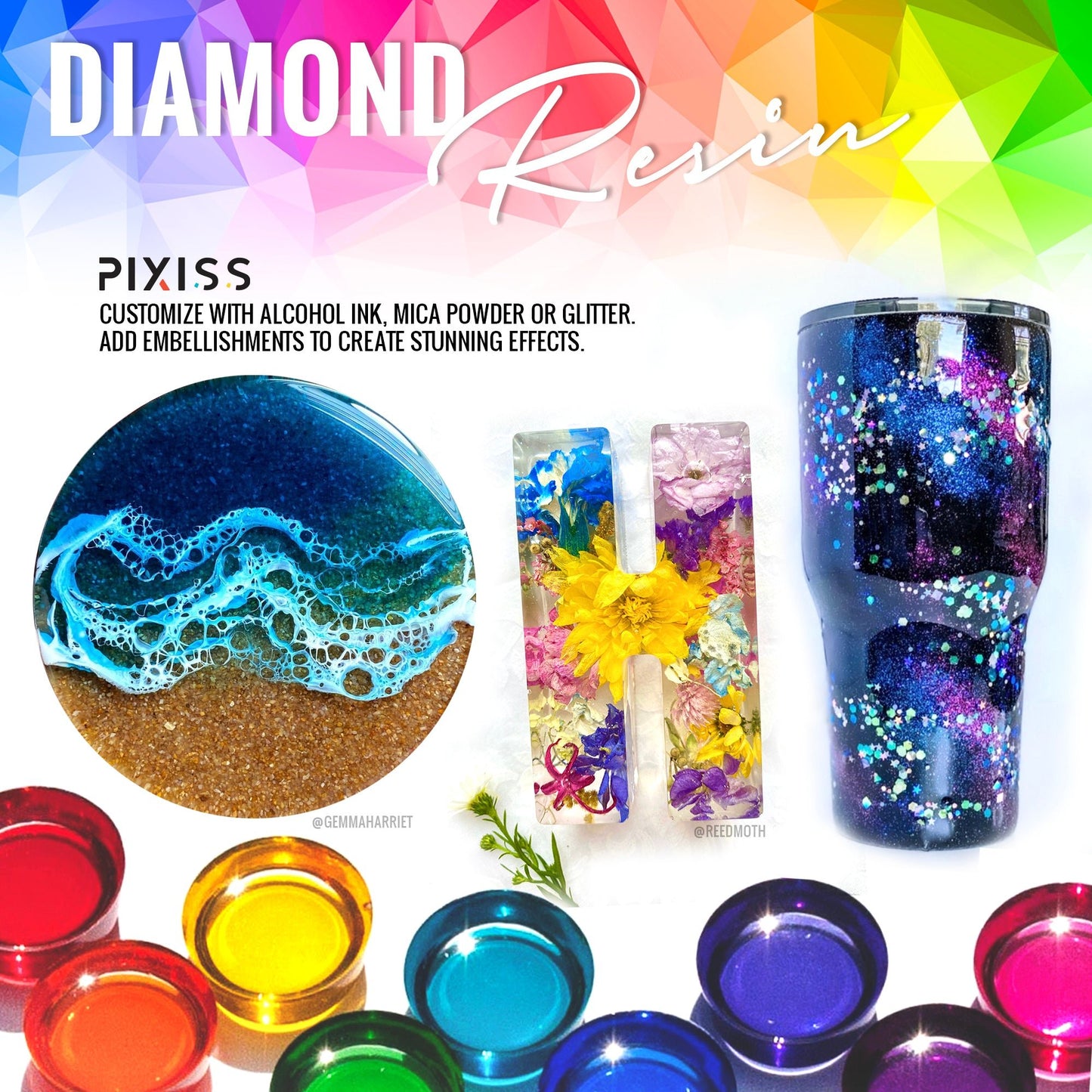 PIXISS Diamond Resin Starter Kit - 17oz. Epoxy Resin & Accessories