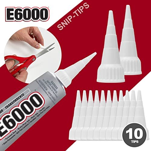 Bundle - E6000 3.7 Ounce (109.4mL) Tube Industrial Strength Adhesive for Crafting, 4 Snip Tip Applicator Tips and Pixiss Art Dotting Stylus Pens 5 pcs Set