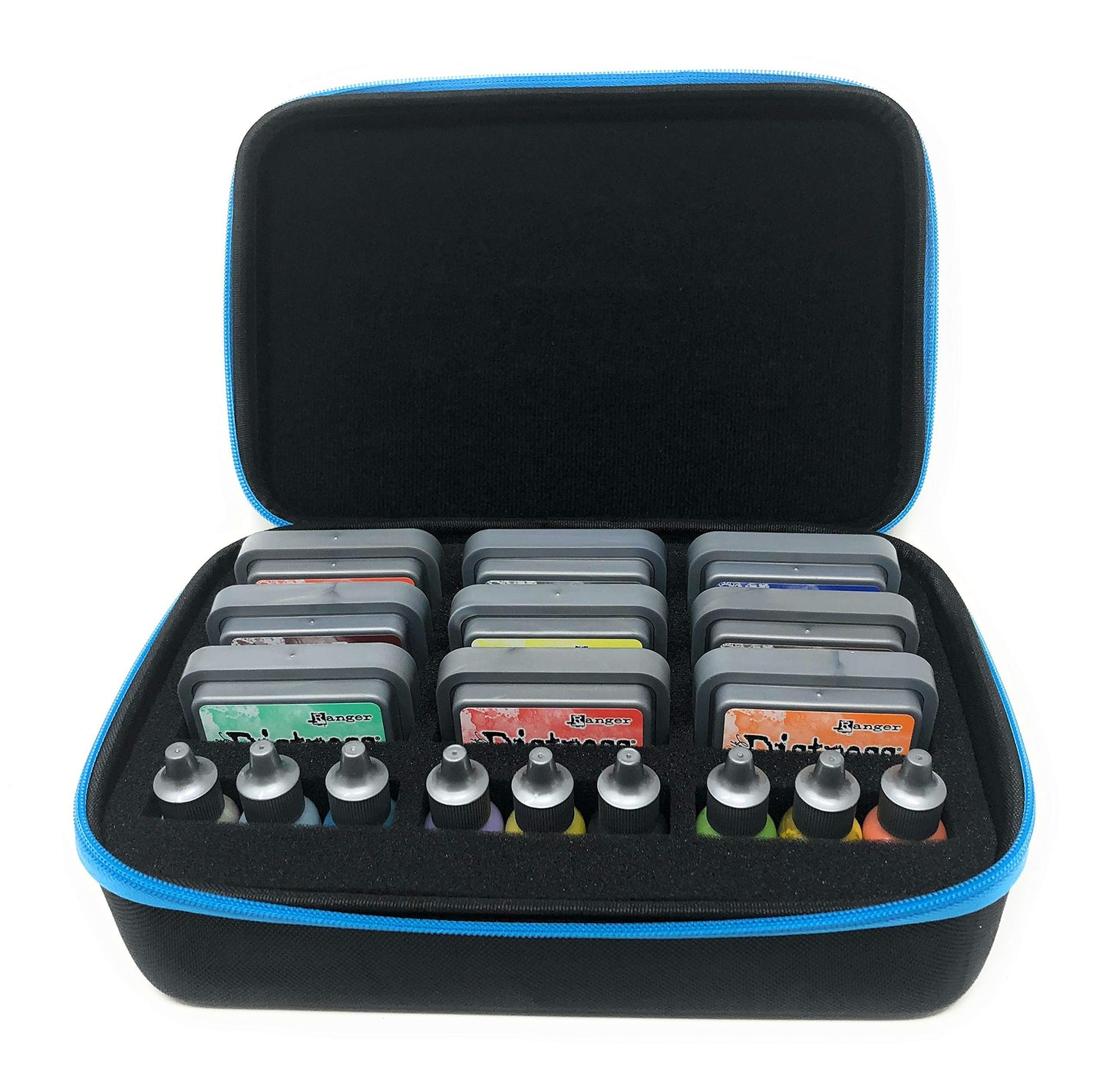 Pixiss Ink Pad Storage Carrying Case Organizer, Stores 12x 3-inch Ink Pads, Oxide Ink Storage, Reinkers, Alcohol Inks Travel Case (Ink Pads not Included)