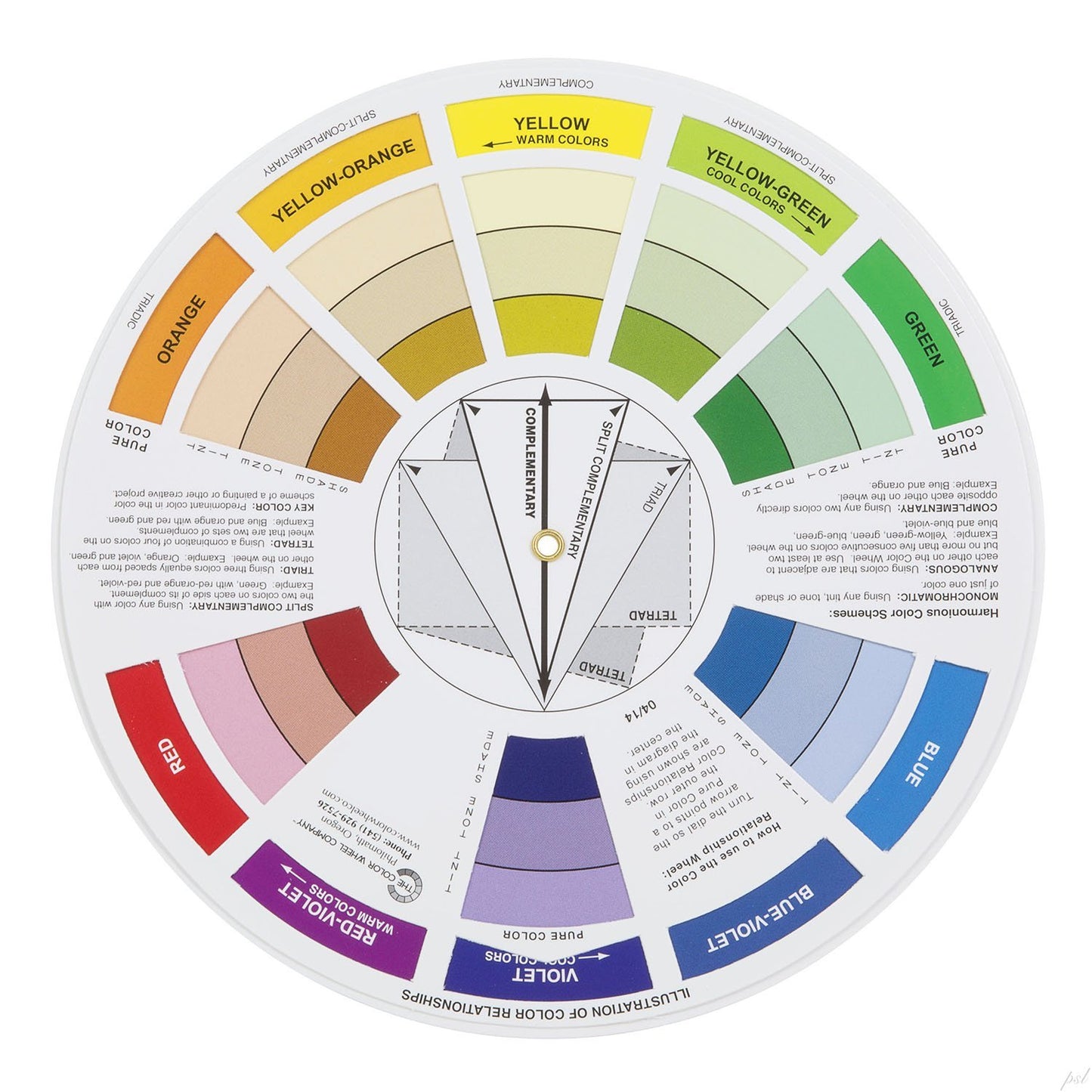Color Wheel Pocket Guide with Gray Scale Value Finder - for both the amateur and professional artists by ASW