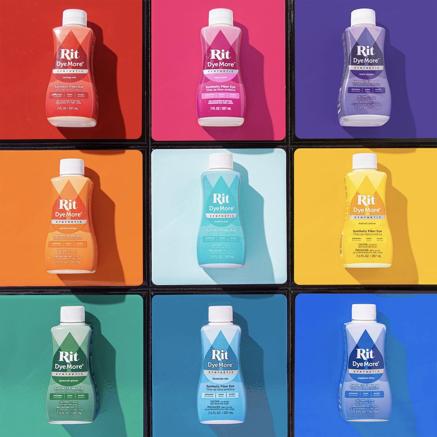 Synthetic Rit Dye More Liquid Fabric Dye - Ultimate Synthetic Rit Dye Accessories Kit - Available in Multiple Colors - 7 Ounces - Racing Red