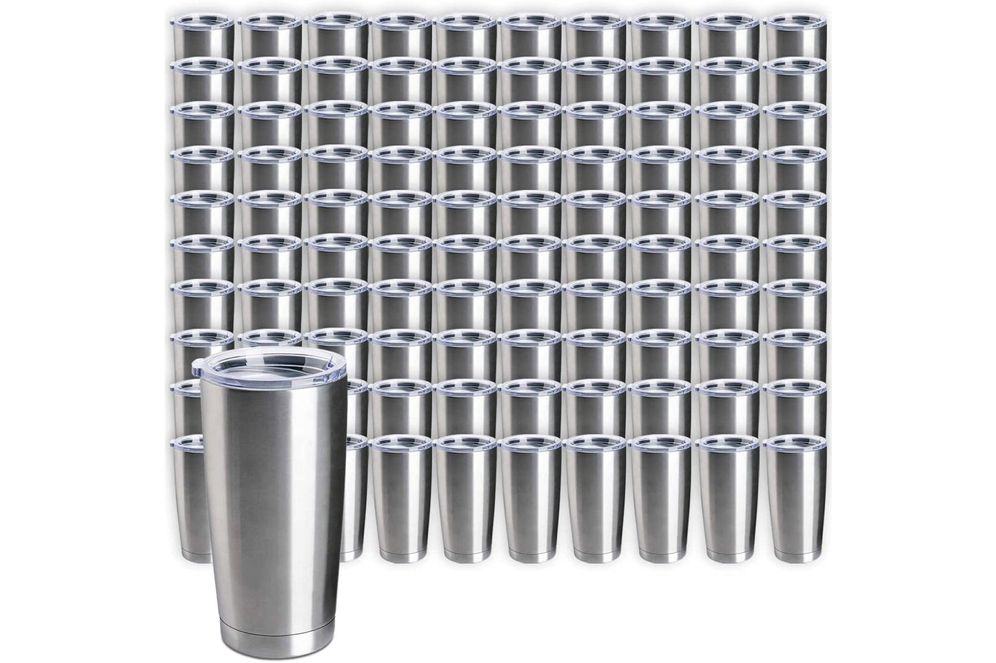 Pixiss Double Wall Tumbler Cups Bulk (25 pack) - 20 oz Stainless Steel Hot and Cold Tumblers - 25 Reusable Cups With Lids for Stainless Steel Tumbler Cups, Tumbler Painting, Glitter, Vinyl and More