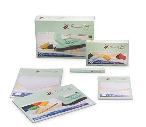 Encaustic Art The Original -Encaustic Starter Kit -Includes Painting Iron, Basic Wax Blocks Set, Cards, & Scribing Tool-Encaustic Painting Supplies