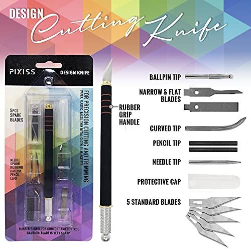 Small Paint Miniature Brushes Fine Tip 6pc 000 Paintbrushes Set for Model Craft Warhammer Airplane Kits Micro Detail Hobby Painting with Recision Crafting Knife with Extra Blades and Tips