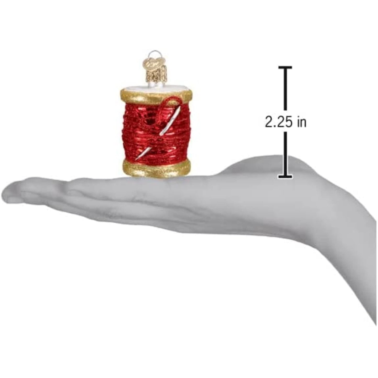 Old World Christmas Red Spool of Thread Glass Blown Ornament for Christmas Tree