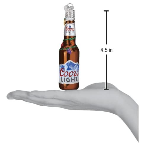 Old World Christmas Holiday Coors Light Bottle Glass Blown Ornament for Christmas Tree