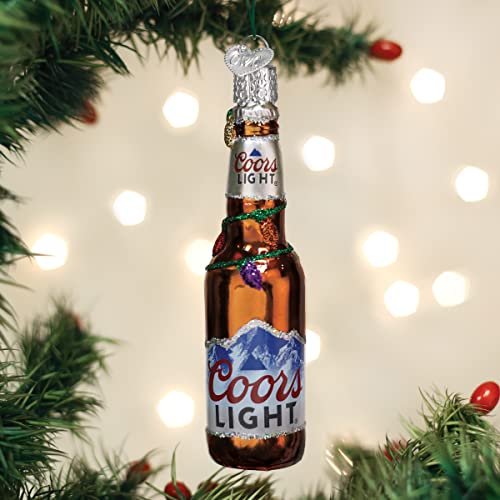 Old World Christmas Holiday Coors Light Bottle Glass Blown Ornament for Christmas Tree
