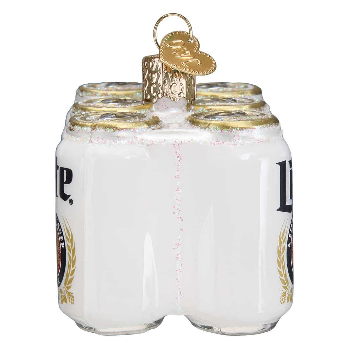 Old World Christmas Miller Lite Six Pack Glass Blown Ornament for Christmas Tree