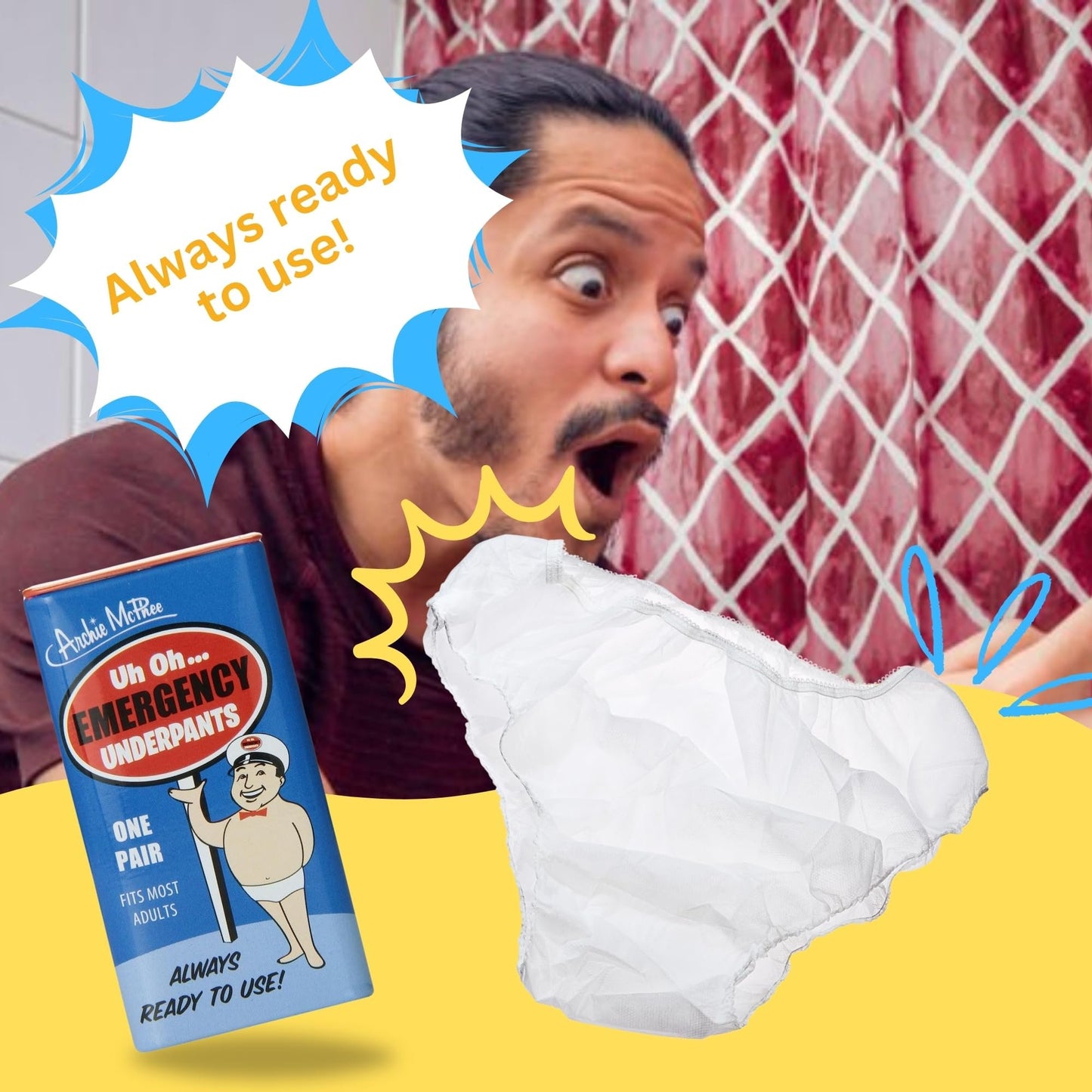 Memory Mints and Senior Moments Sign with Emergency Underpants - Office Cubicle Accessories and Desktop Decorations - Gag Gifts for Seniors and Coworkers - Celebrate Your Age with Hilarious Novelties
