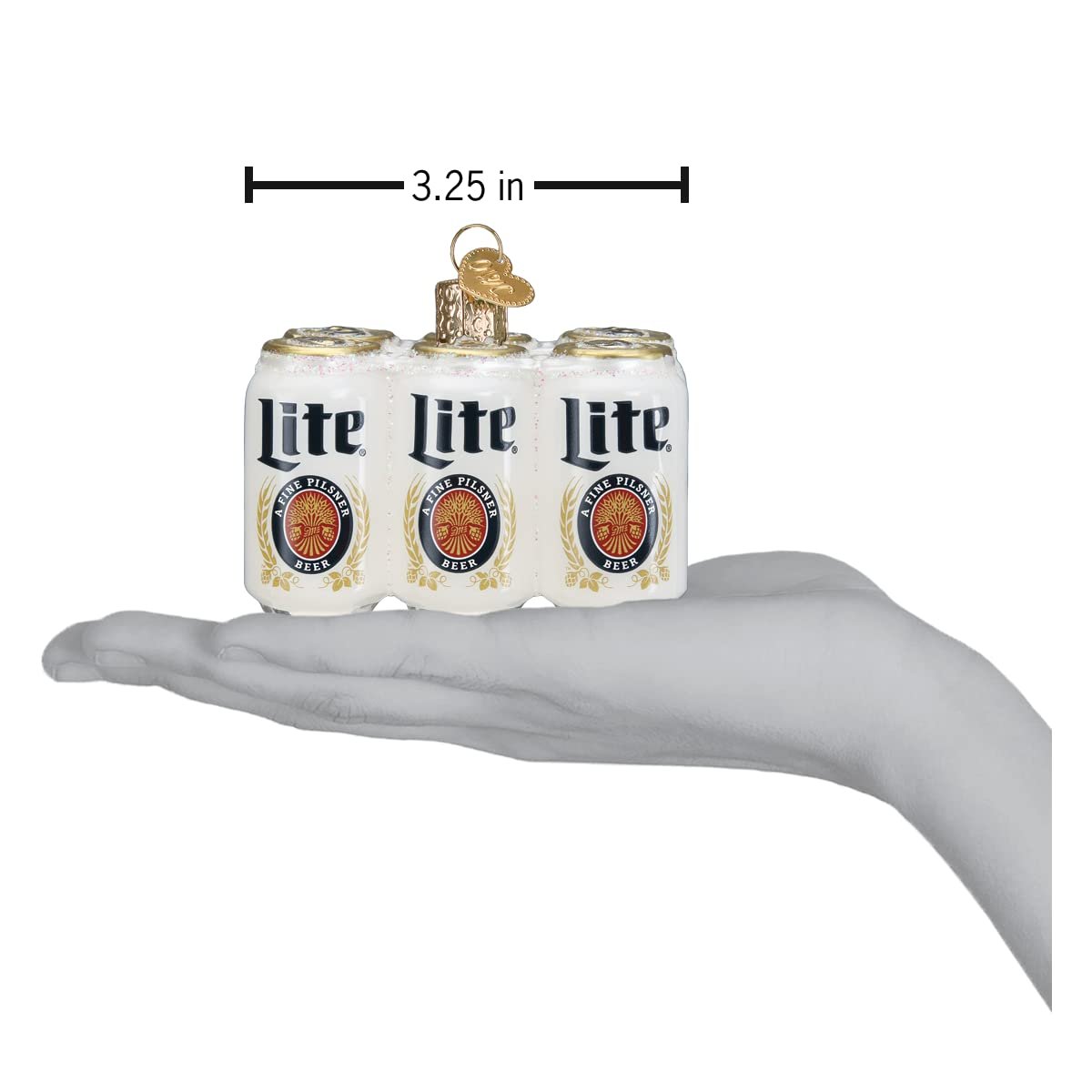 Old World Christmas Miller Lite Six Pack Glass Blown Ornament for Christmas Tree