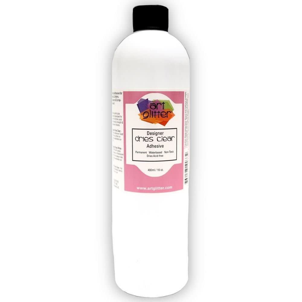 Art Glitter Dries Clear Adhesive Glue 16 OZ Flat Cap (1)