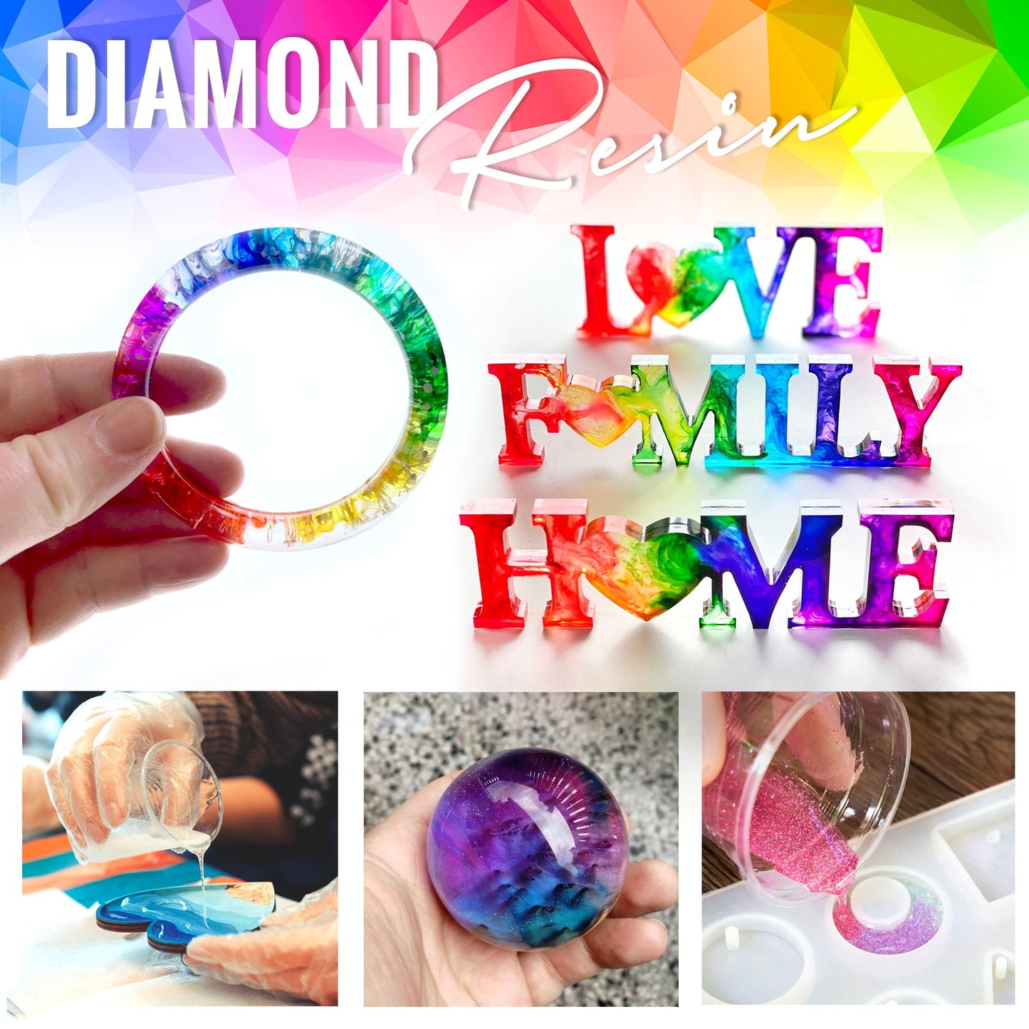 PIXISS Diamond Resin Starter Kit - 17oz. Epoxy Resin & Accessories