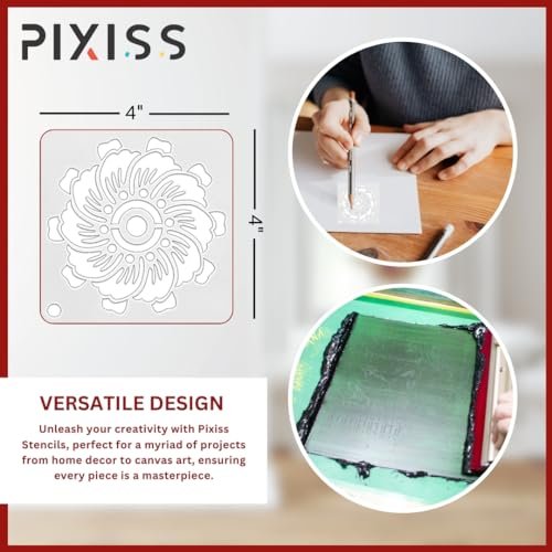 Gallery Glass (2 fl oz Jewel Tones) and 16 Pixiss Stencils for Crafts - Stained Glass Paint and Liquid Leading for Faux Stained Glass Painting with Paint Stencils for Spray Paint, Drawing, etc