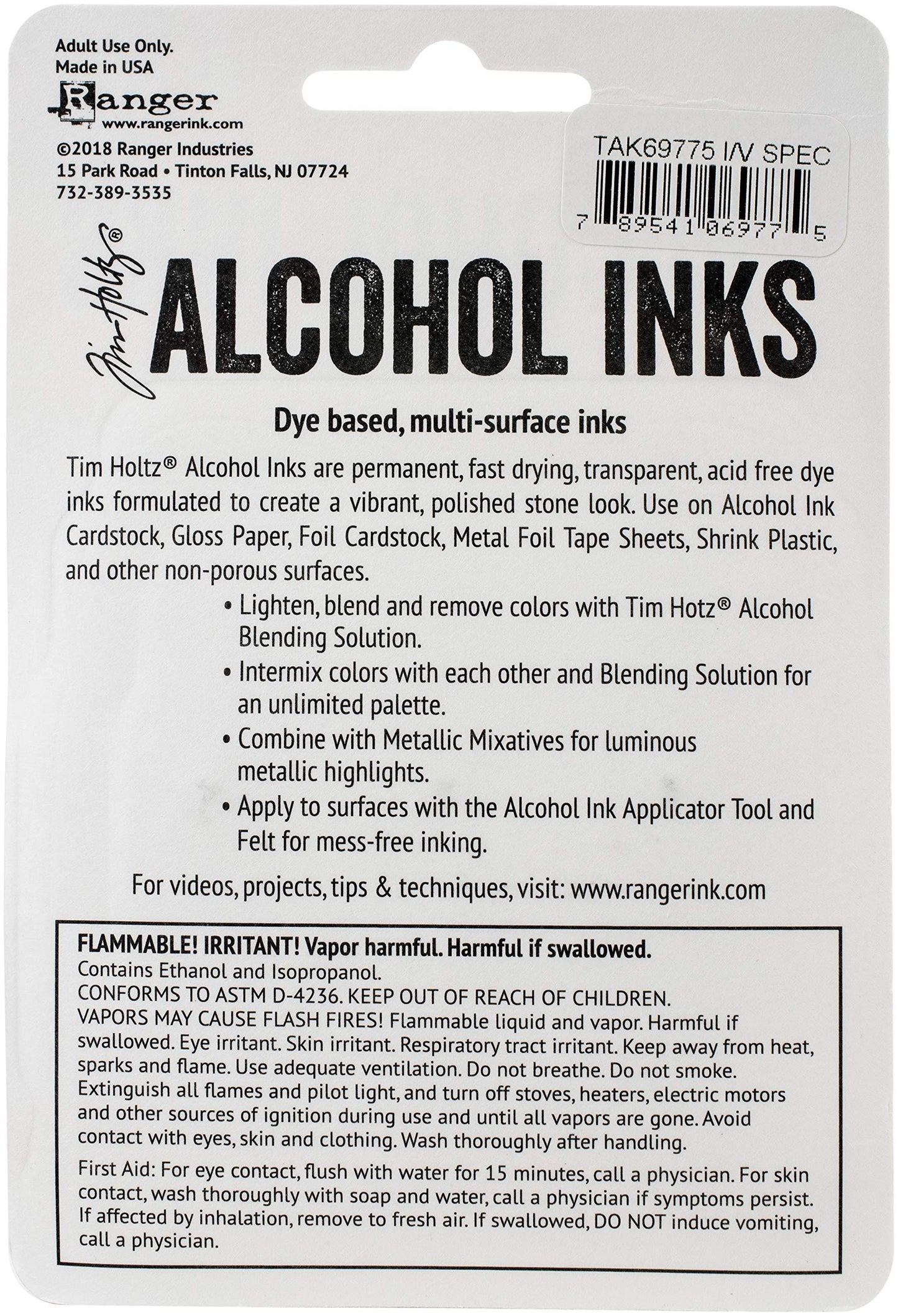 Ranger Adirondack Alcohol Ink 1/2-Ounce 3/Pkg