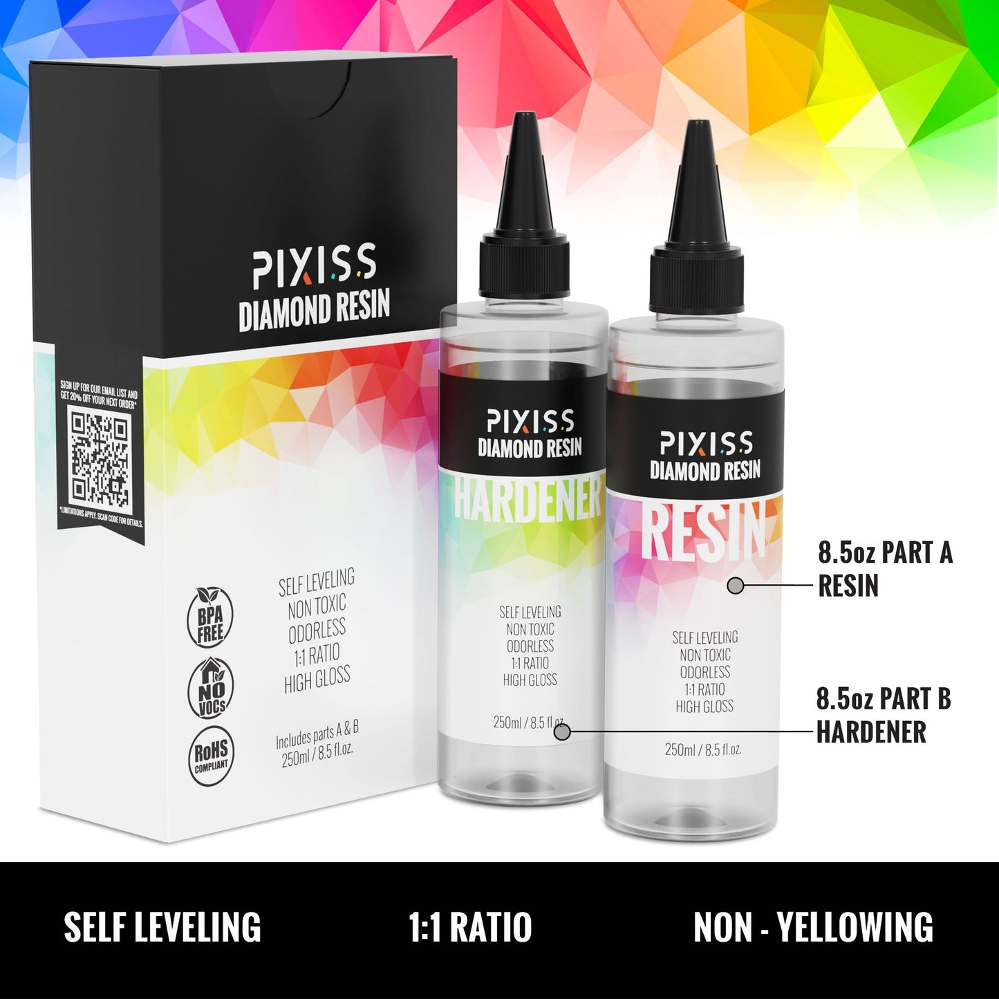 PIXISS Diamond Resin Starter Kit - 17oz. Epoxy Resin & Accessories