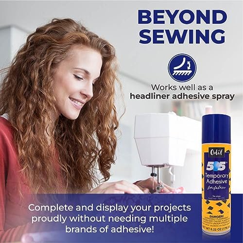 Odif 505 Spray and Fix Temporary Fabric Adhesive Basting Glue 6.22oz, 505 Spray Adhesive for Embroidery, Quilt Basting Spray for Quilting, Plus 25 Sewing Fabric Clips