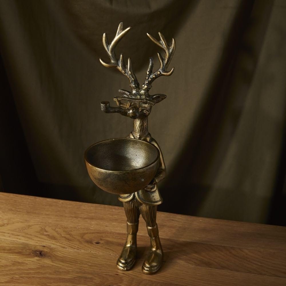 Standing Gold Deer Man Bowl Stand (Frankie)