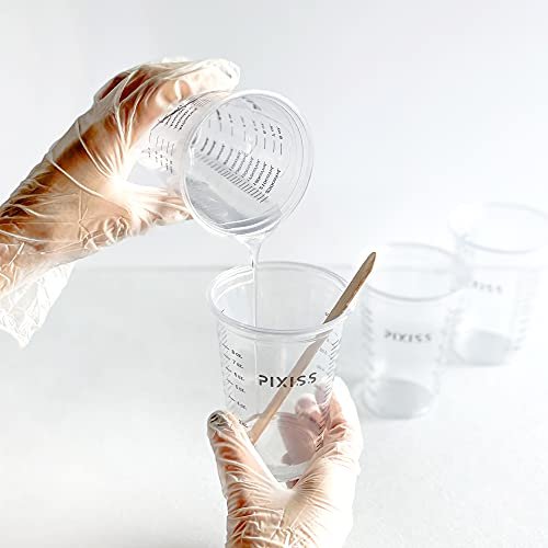 Floetrol Pouring Medium for Acrylic Paint Quart | Flood Flotrol Additive | 20x 10-Ounce Disposable Mixing Cups for Paint, Stain, Epoxy, Resin | 20x Pixiss Wood Mixing Sticks
