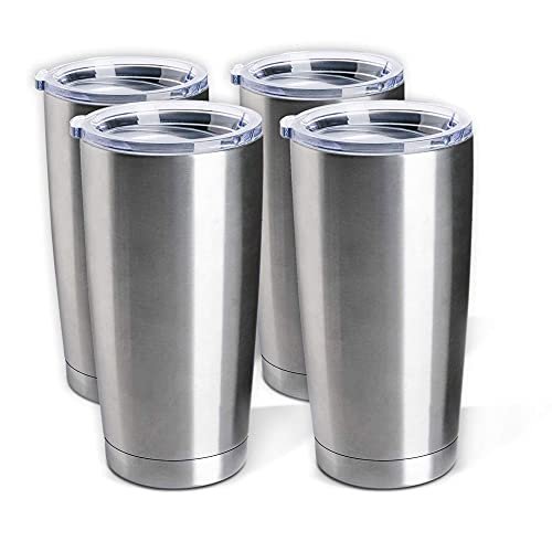 Pixiss Double Wall Tumbler Cups Bulk (25 pack) - 20 oz Stainless Steel Hot and Cold Tumblers - 25 Reusable Cups With Lids for Stainless Steel Tumbler Cups, Tumbler Painting, Glitter, Vinyl and More