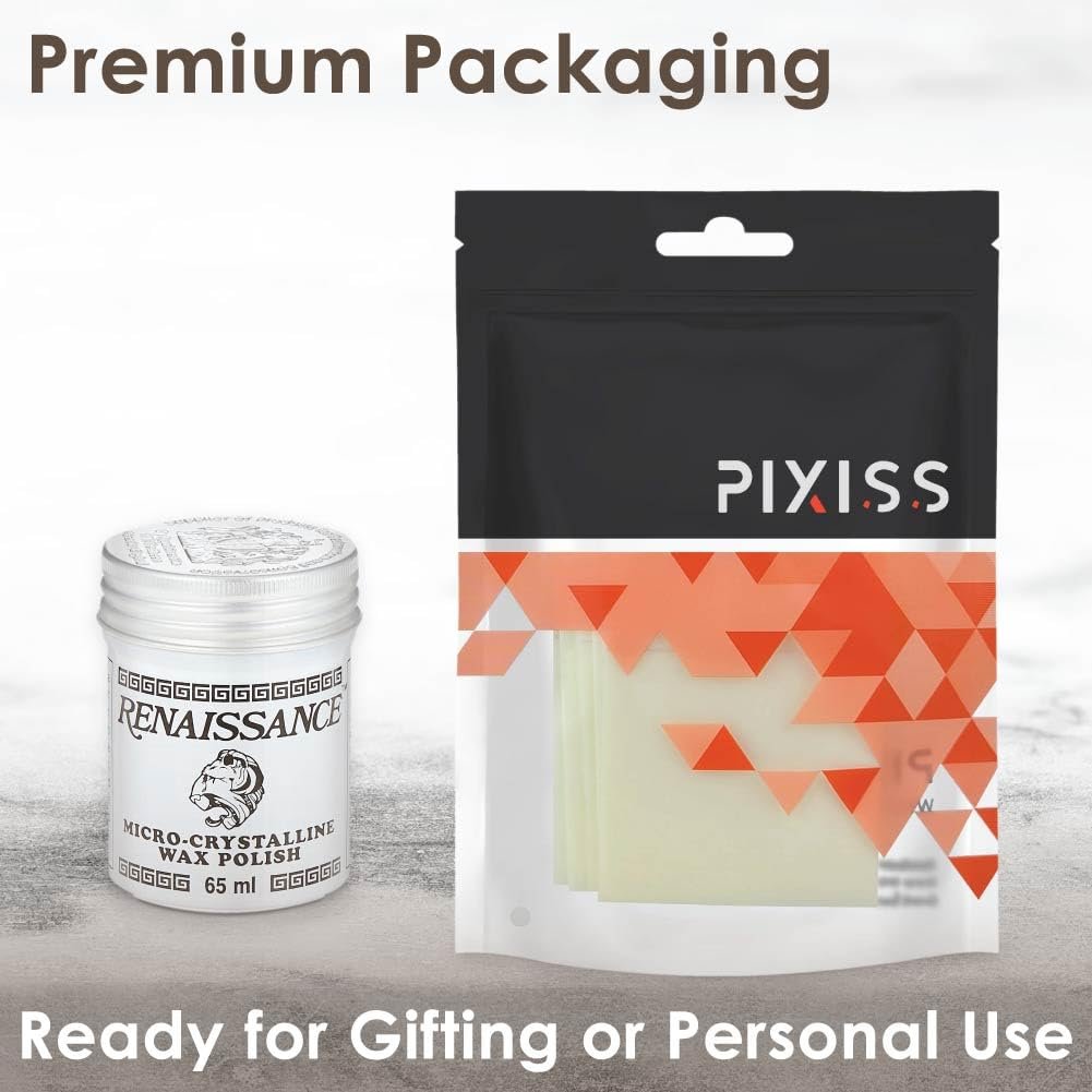 GRAS Art Bundles - Renaissance Wax (65 ml) and Pixiss Polishing Pads (10x) - Jewelry Wax and Jewelry Polish Pads for Jewelry Cleaning, Tarnish Removing, Antique Finishing