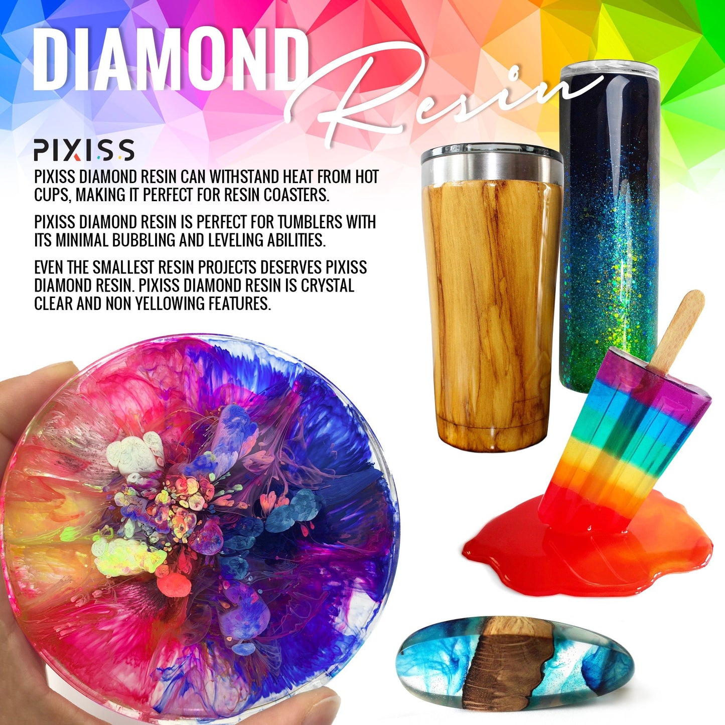PIXISS Diamond Resin Starter Kit - 17oz. Epoxy Resin & Accessories